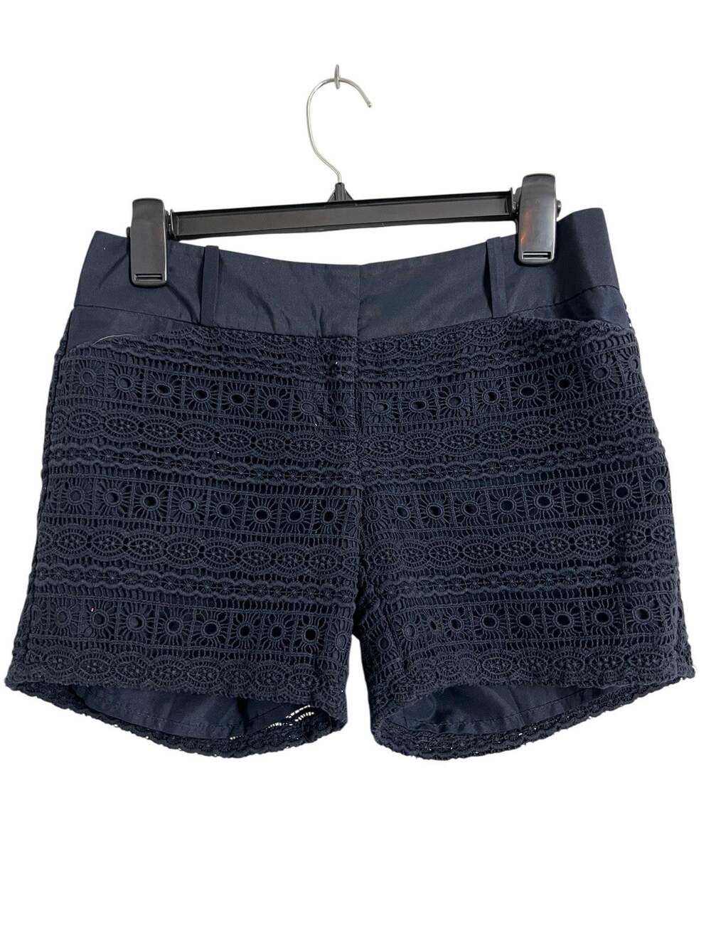 The Limited Lace Chino Shorts Womens 0 Blue Lined Dressy Casual Summer Party